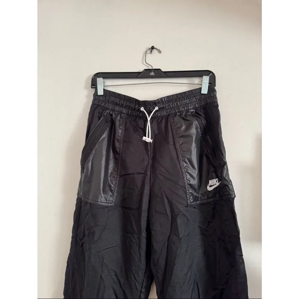 NIKE Sportswear Black Elastic Drawstring Waist Rebel cargo pants EUC